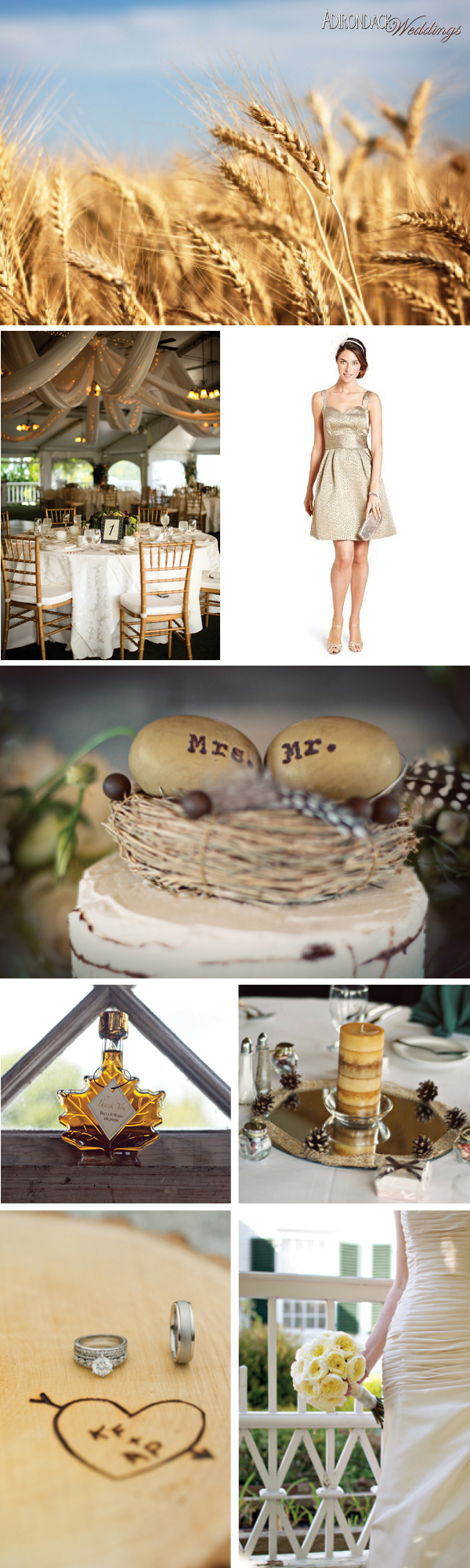 Gold Inspiration Board | Adirondack Weddings Magazine