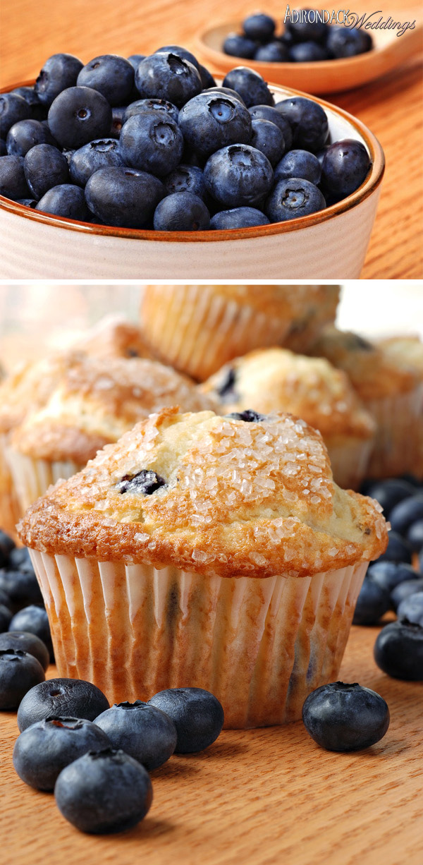 Blueberry Muffins| Adirondack Weddings Magazine