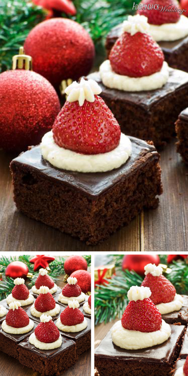 Holiday Recipe: Santa Hat Brownies - Adirondack Weddings Magazine