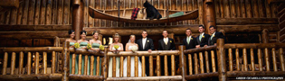 Bridal party in an Adirondack lodge in Lake Placid
